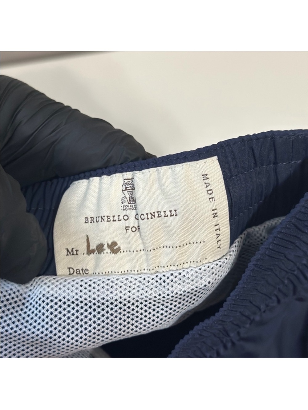 $800 Brunello Cucinelli Navy Swim Trunks Shorts XXL Blue Luxury Italy - Picture 15 of 15